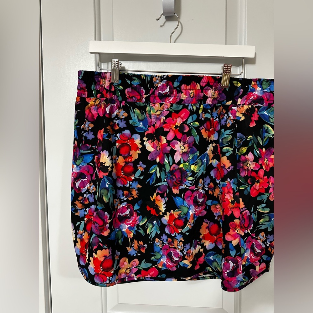 RBX Women's A-Line Skort - Black with Colorful Floral